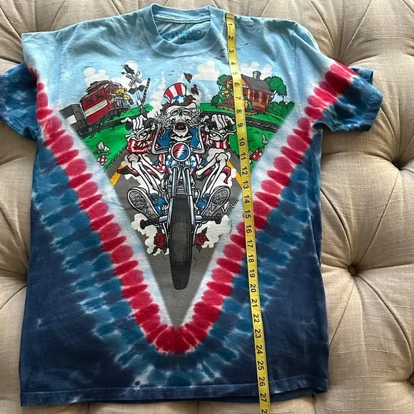 Liquid Blue Patriotic Motorcycle Tie-Dye Tee - Picture 7 of 8